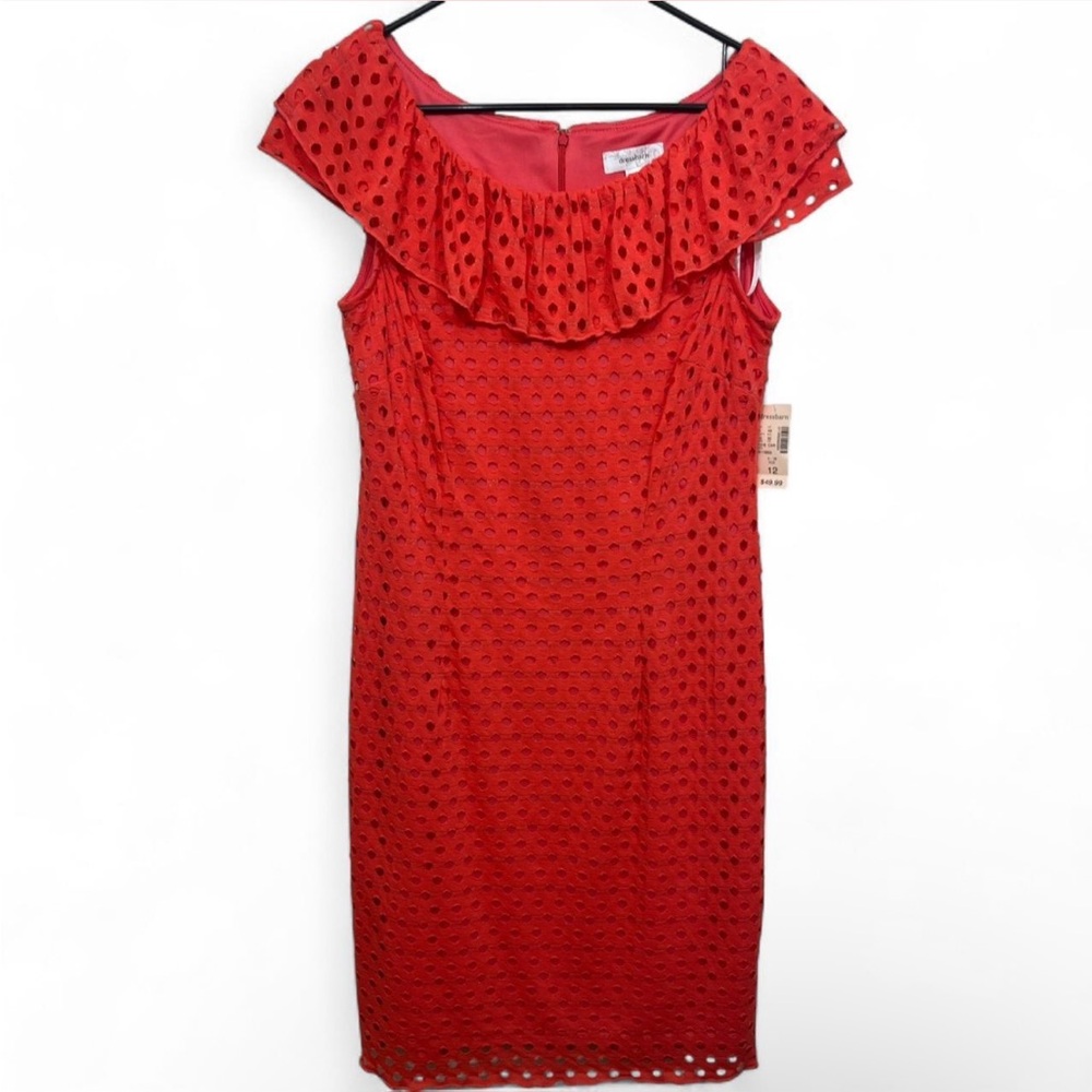 dressbarn Coral Eyelet Midi Dress